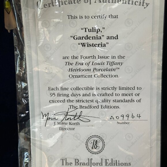 Bradford Exchange Era Of Louis Tiffany Heirloom Porcelain Ornament Collection - Picture 10 of 10